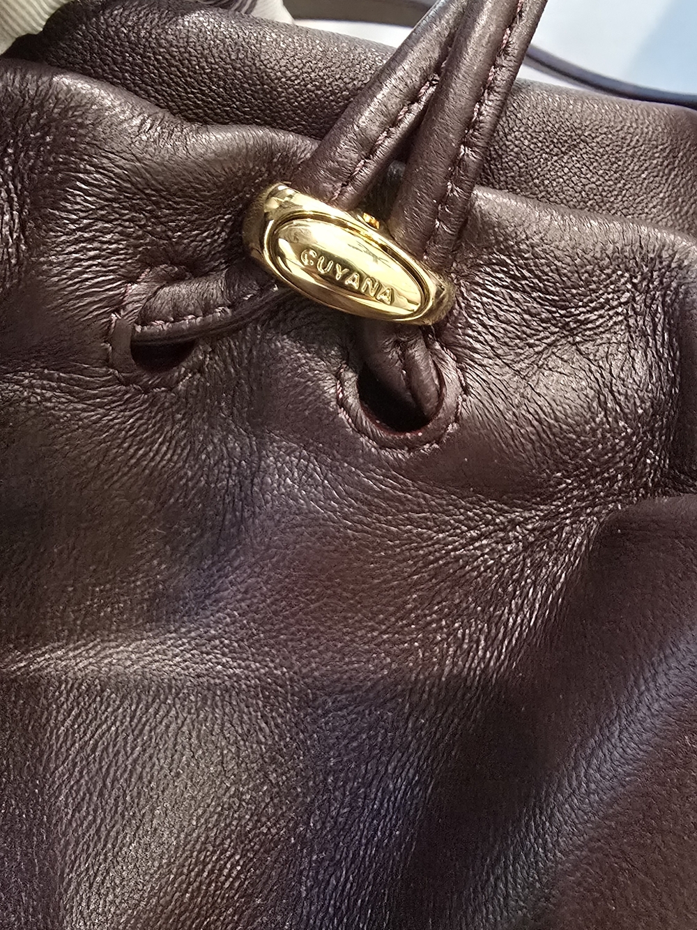 🌟 Cuyana Dia Lambskin Bag in Plum - Drawstring Shoulder Bag - Picture 10 of 15